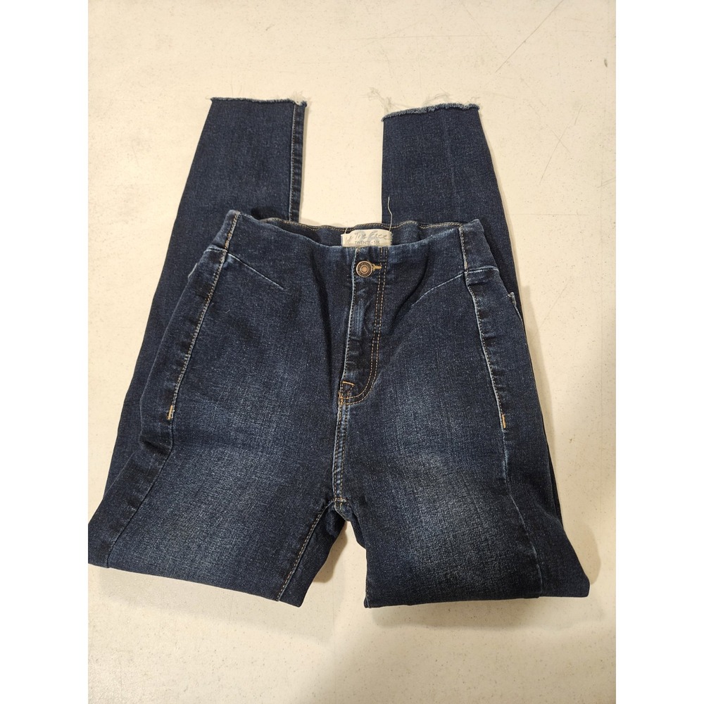 We The Free Jeans Womens Size 26 Miles Away High Rise Raw Hem Dark Denim(A459